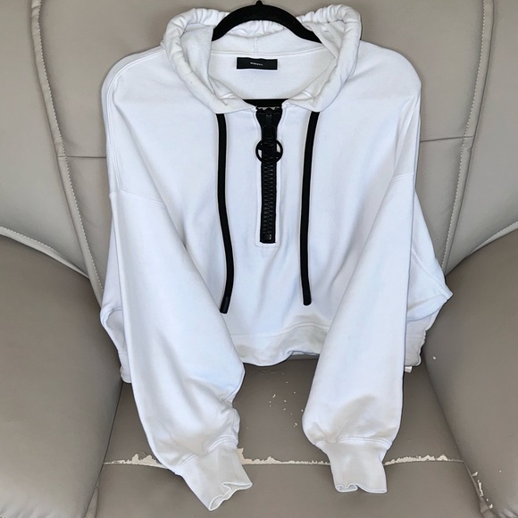 Diesel Sweaters - Diesel Chunky Half-zip Cropped Cotton Hoodie in white
